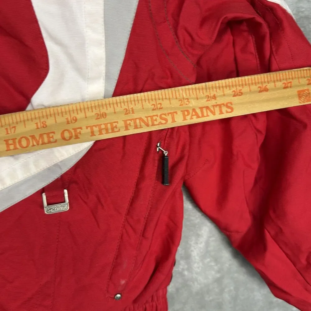 Vtg Spyder Jacket Mens Large Red Thinsulate Spiderweb Embroidered Ski Parka Hood